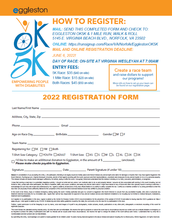 OK5K 2022 Registration form