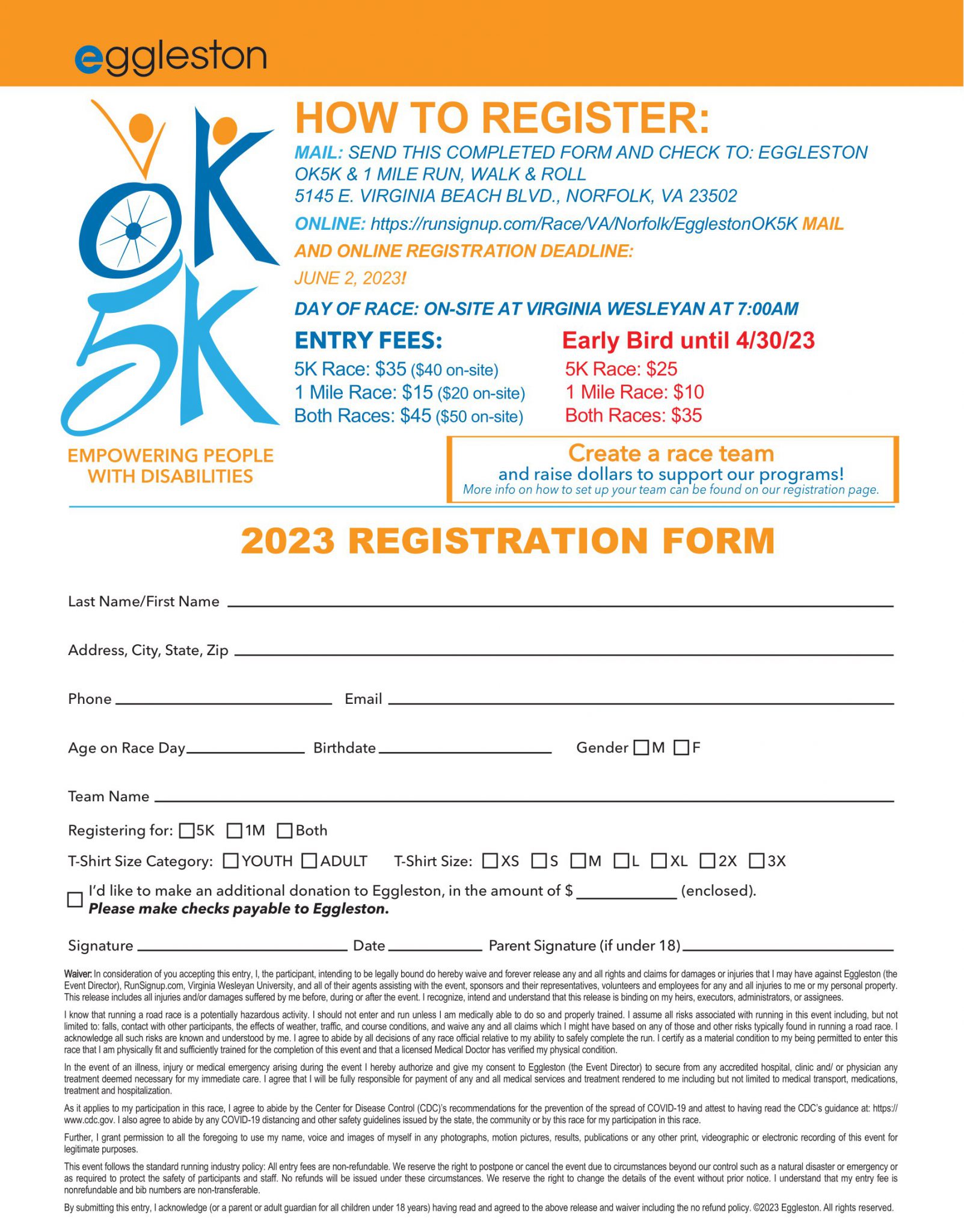 OK5K 2022 Registration form